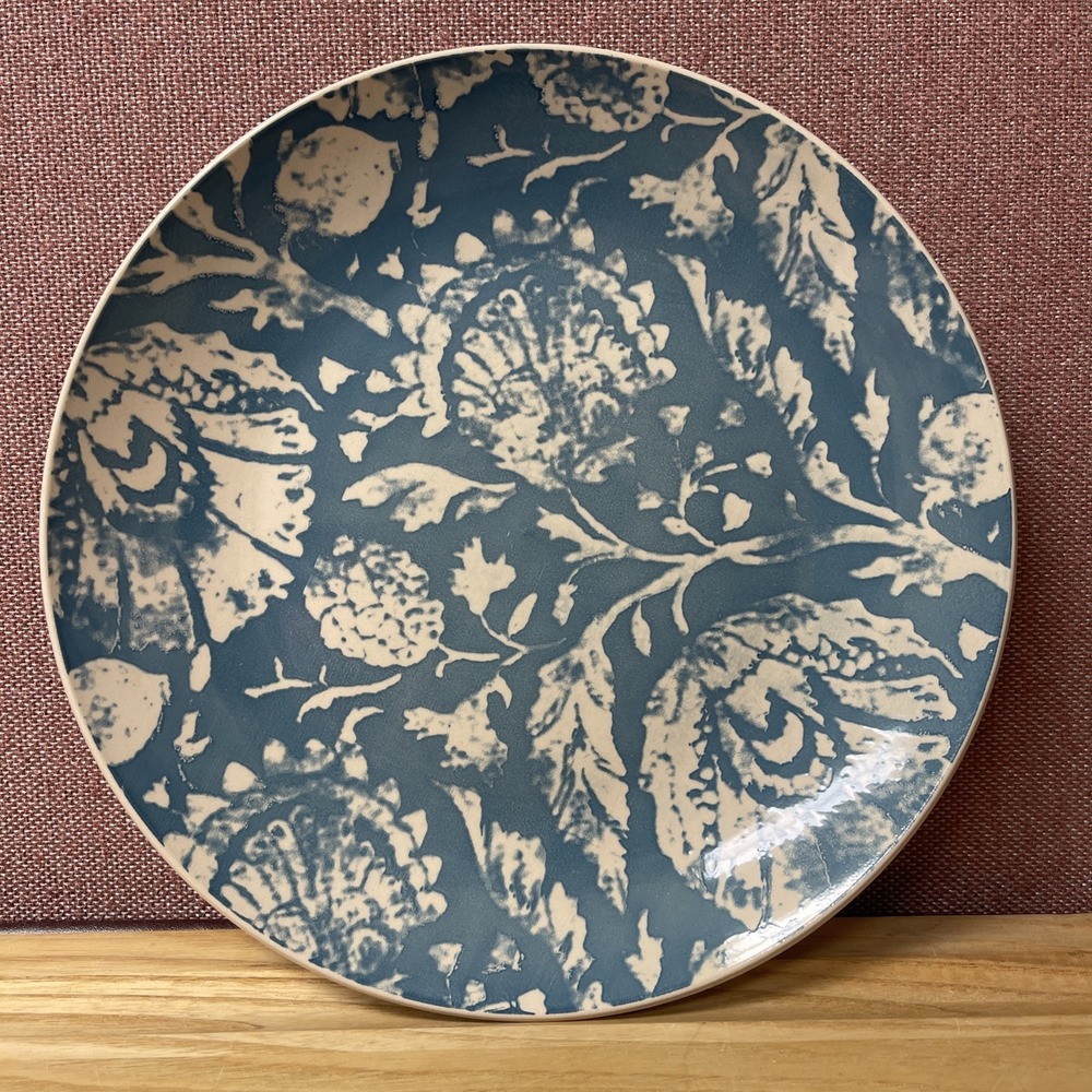 Spring Blue Floral Dinner Plate Set Of 4 Plates 10.5" Coastal Spring